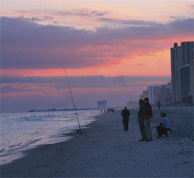 Myrtle Beach, South Carolina, photo fishing on the beach